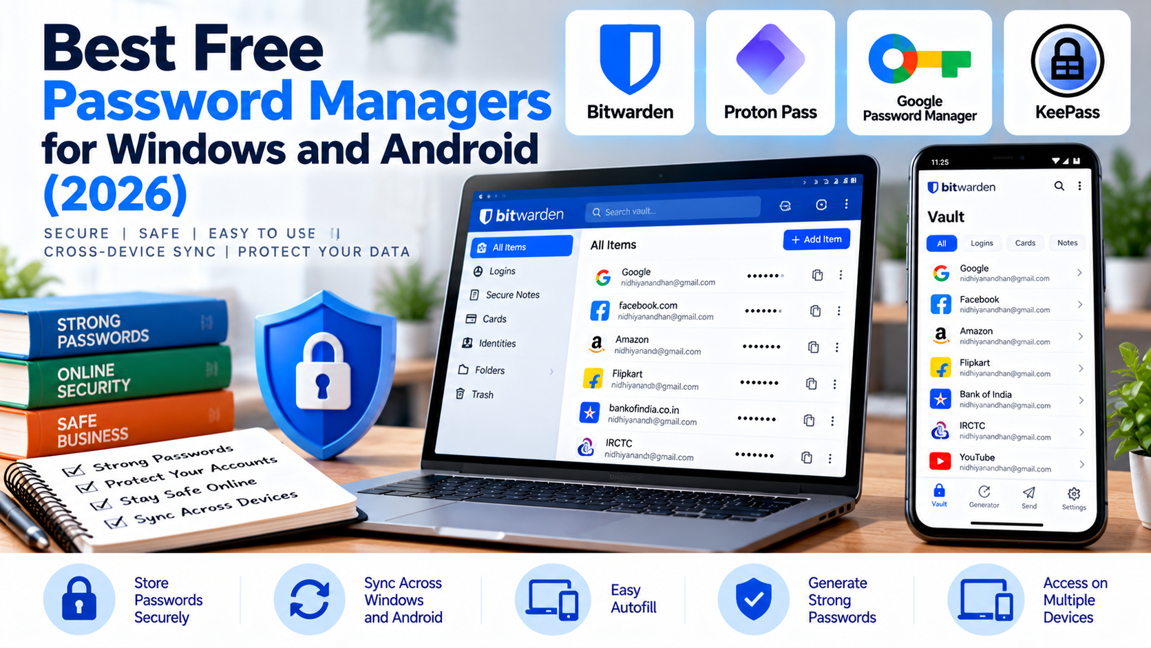 Best Free Password Managers for Windows and Android (2026)